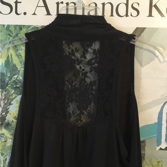 BONGO LONG VEST Black open front lace back size XL 100% polyester liteweight. - Picture 3 of 6